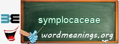 WordMeaning blackboard for symplocaceae